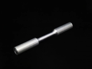 JIS Z2241 金属材料引張試験 用試験片。通称ダンベル試験片（素材：A6063）。両端が円柱状の試験片も製作可能です。
